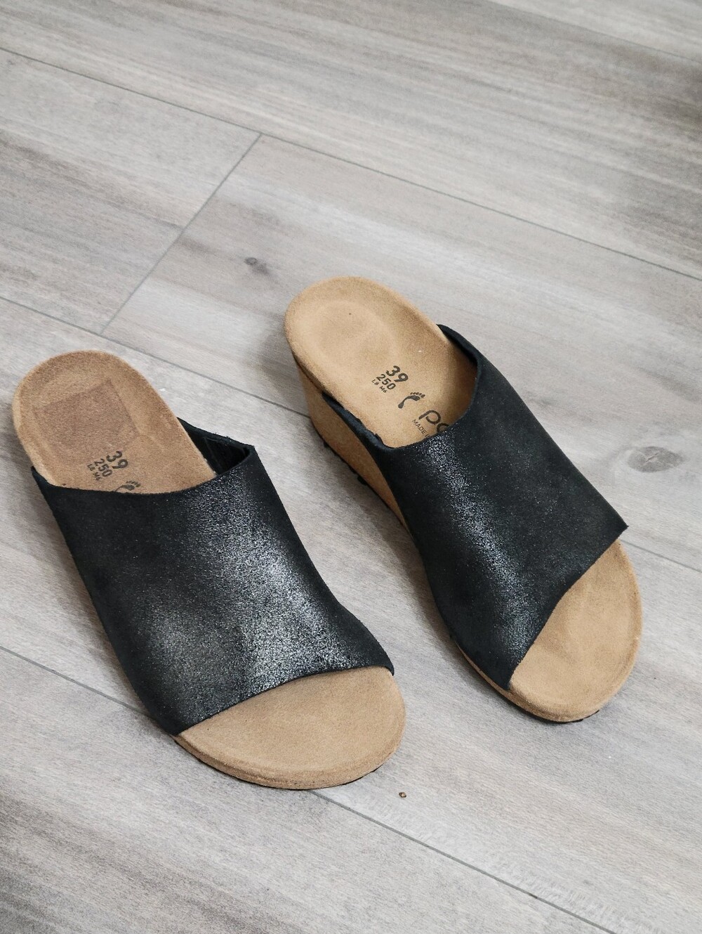 Birkenstock Women’s Papillio Namica Washed Metallic Antique Black Suede Leather